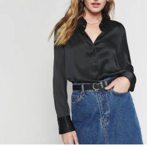 Reformation Sky Relaxed Silk Top